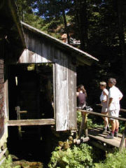 Vorführung der Klopfsäge in Fröhnd im Schwarzwald